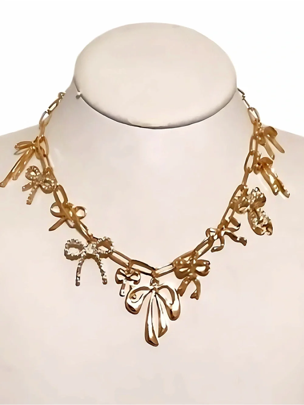 Gold Bow Adjustable Charm Necklace!